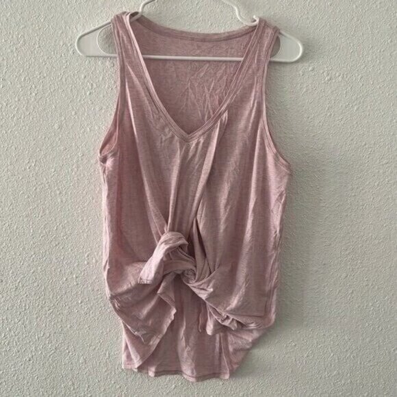 S5 Lululemon Knot A Problem Tie Front V Neck Tank Heathered Petals Pink 8/10 - Picture 3 of 6